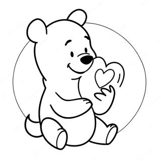Winnie The Pooh Giving A Heart Coloring Page రంగుల పేజీలు
