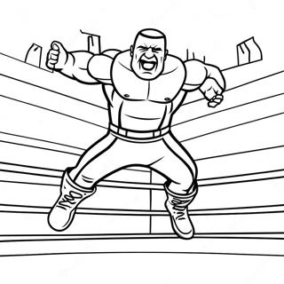 Wwe Wrestler Jumping On Opponent Coloring Page రంగుల పేజీలు